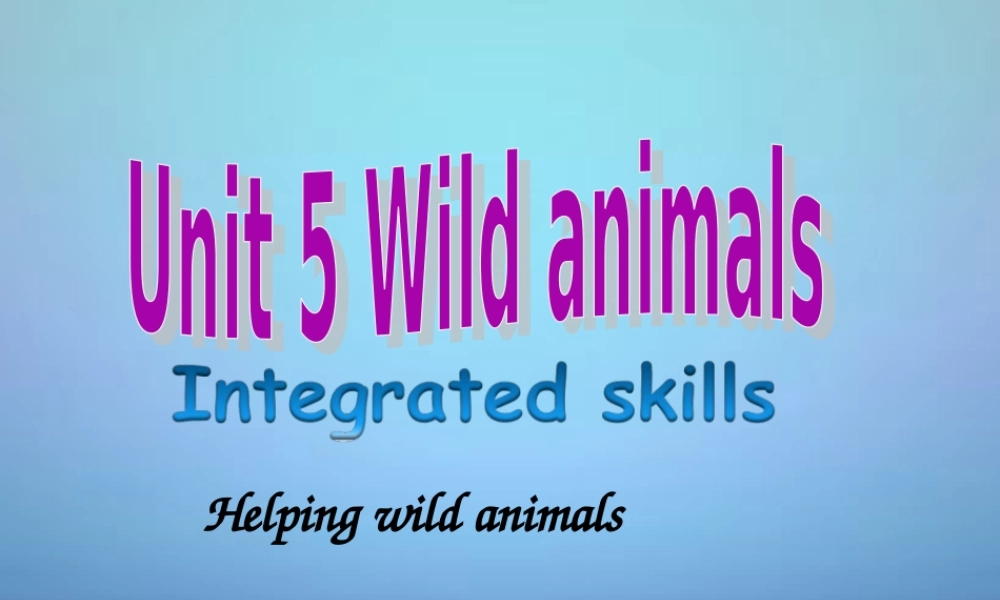 八年级英语上册 Unit 5 Wild animals Integrated skills课件 (新版)牛津版 课件