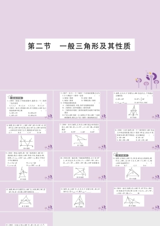 中考数学复习 第一轮 考点系统复习 第4章 三角形 第2节 一般三角形及其性质习题课件