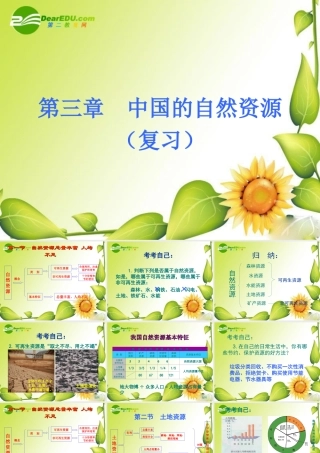 八年级地理第三章中国的自然资源复习课件人教新课标版 课件