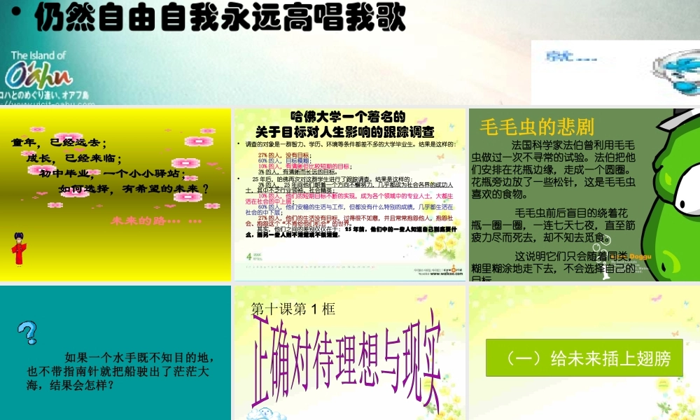 九年级政治 第十课第一框正确对待理想与现实课件 人教新课标版 课件