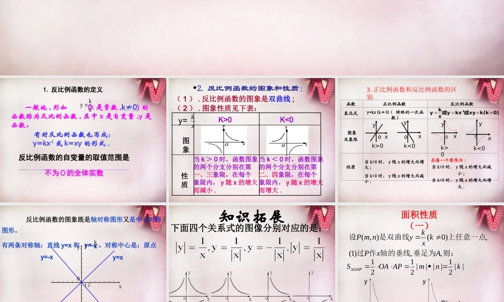 九年级数学下册 第二十六章 反比例函数课件 (新版)新人教版 课件