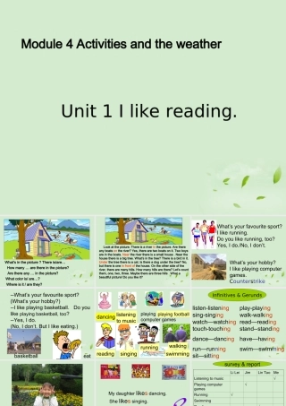 七年级英语上册 预备篇Starter Module 4 Unit 1 I like reading课件 外研版 课件