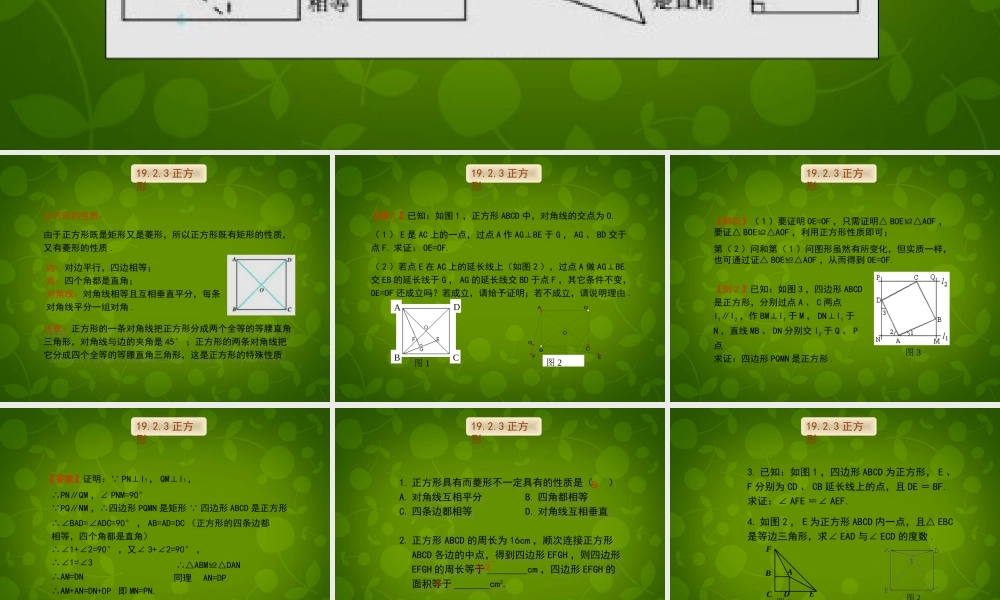 八年级数学下册 19.2.3 正方形课件 新人教版 课件