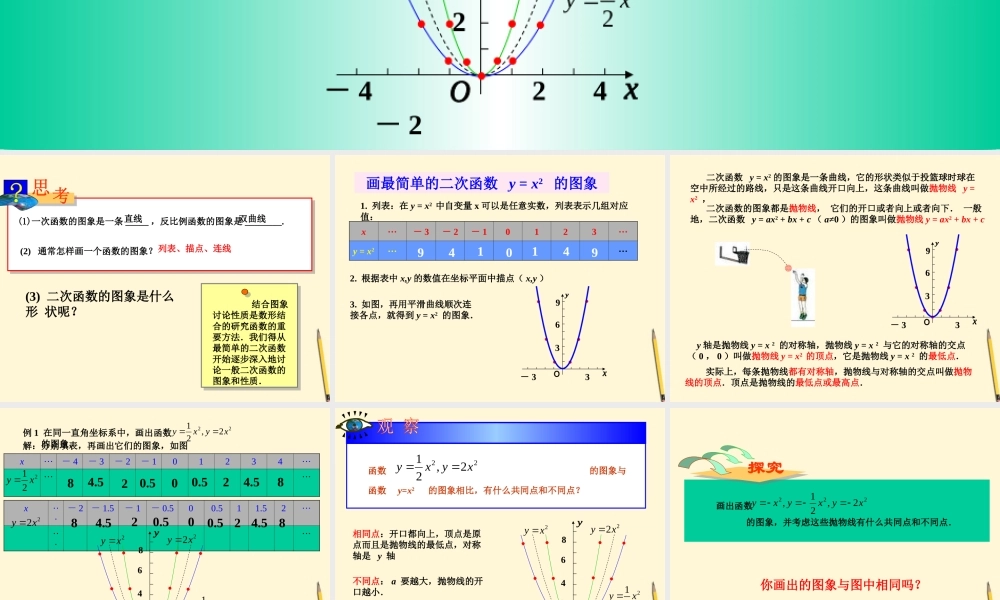 九年级数学下册 261二次函数(第2课时)精品课件 人教新课标版 课件