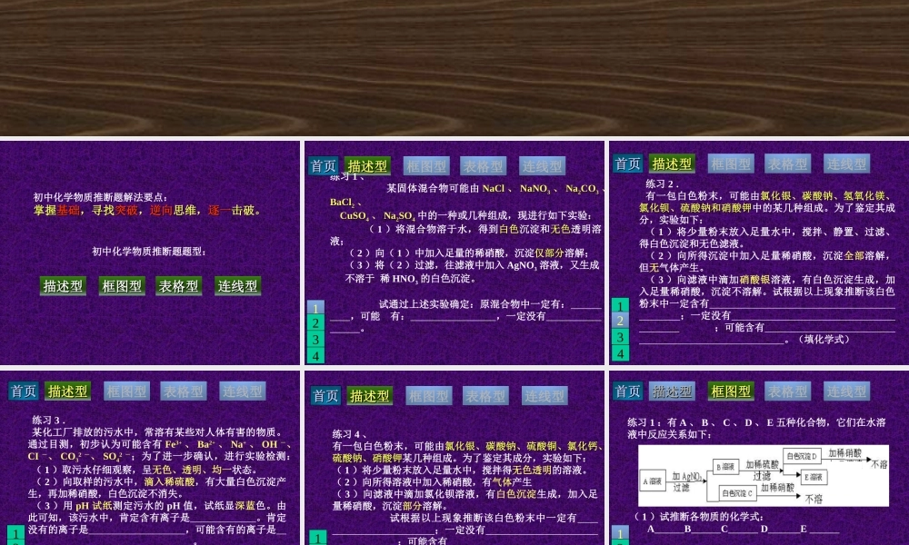 初中化学物质推断题 课件