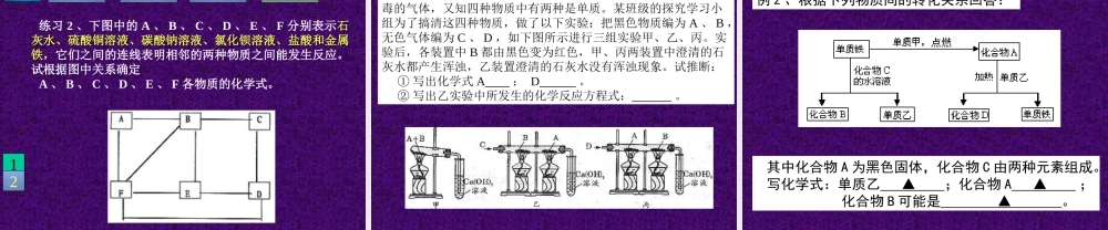 初中化学物质推断题 课件