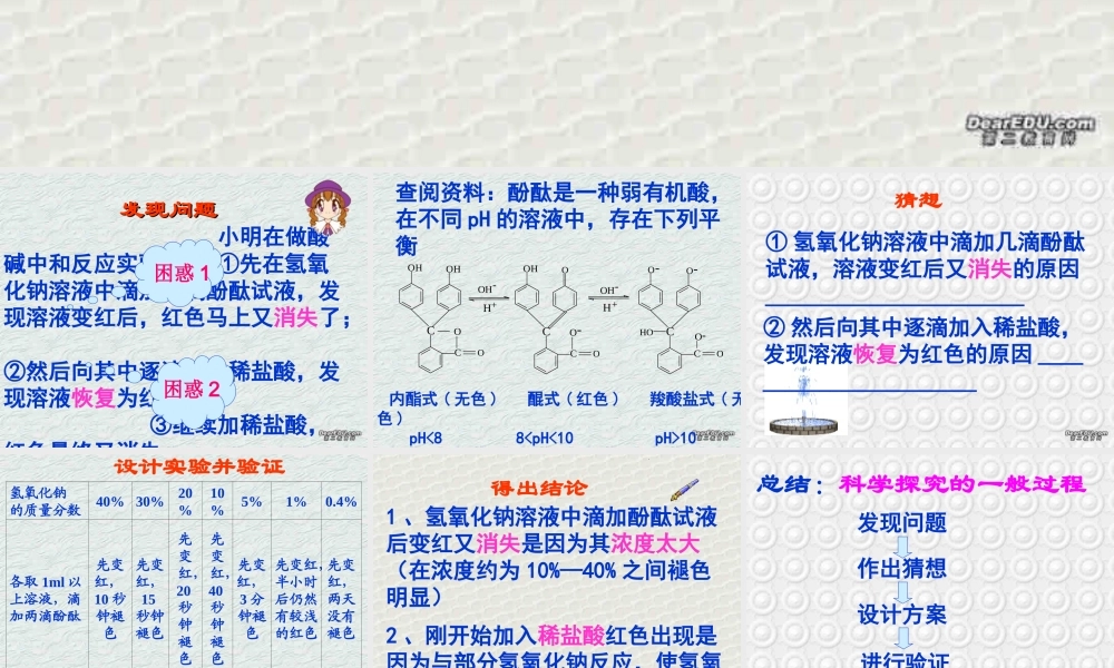 初三化学酚酞探究课 上教版 课件