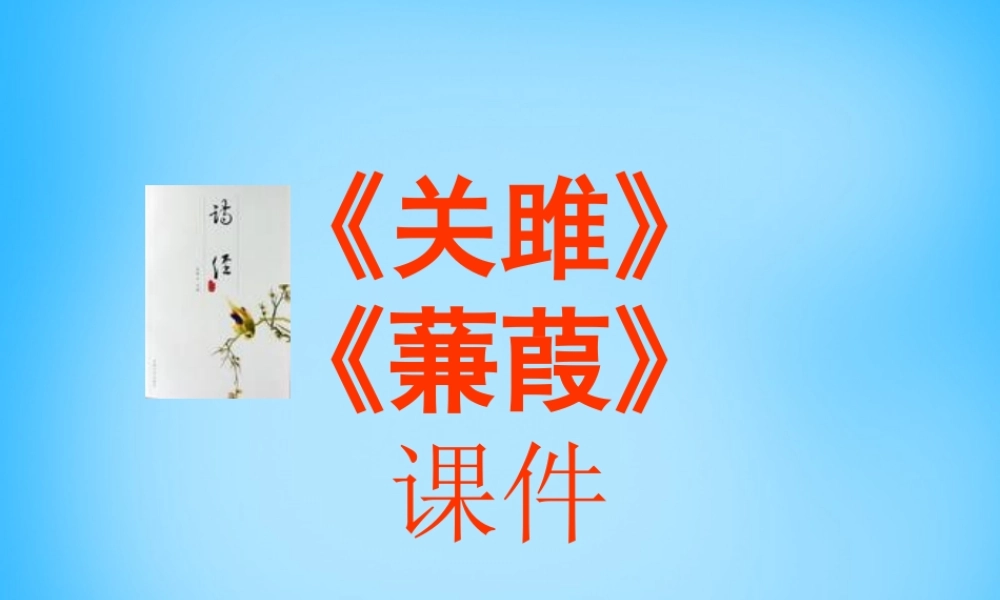 九年级语文下册 第24课(诗经)两首课件 新人教版 课件