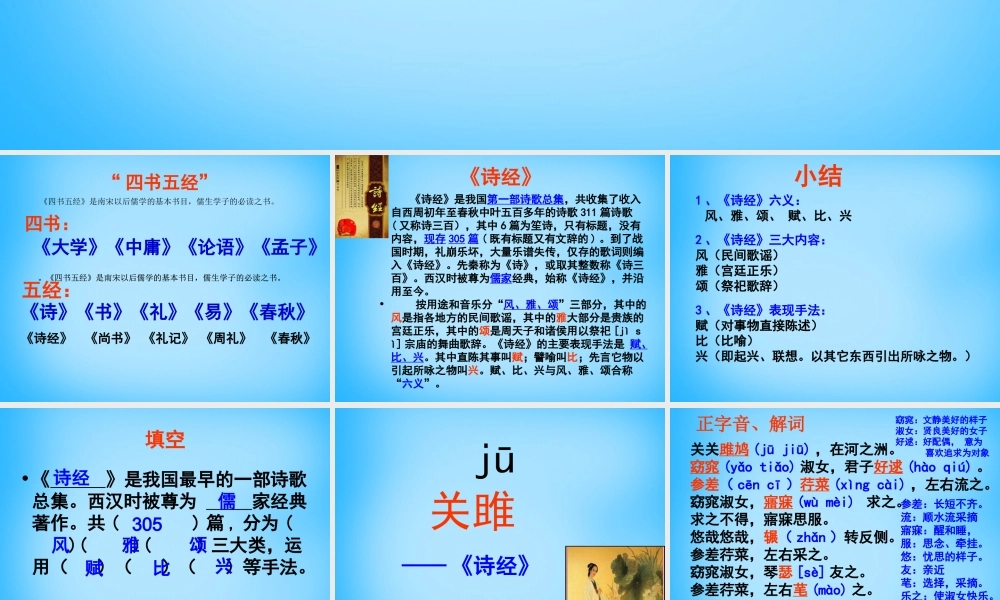 九年级语文下册 第24课(诗经)两首课件 新人教版 课件