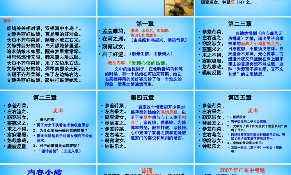 九年级语文下册 第24课(诗经)两首课件 新人教版 课件