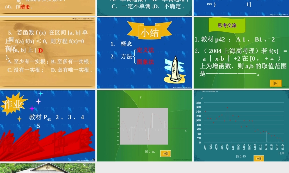 中学高一数学函数的单调性 新课标 人教版 课件