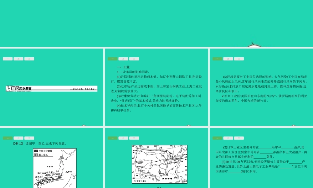 中考地理 第二编 专题篇 专题三 工业 农业与交通课件