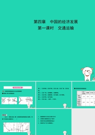 中考地理 七上 第四章 中国的经济发展(第1课时)复习课件