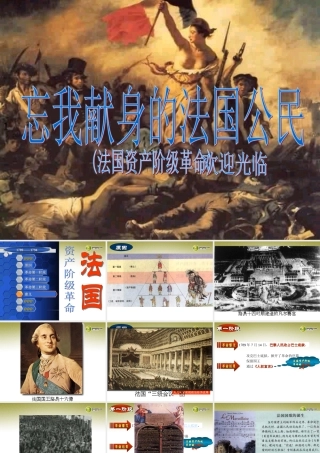 八年级历史与社会下册 第五单元第四课第三框忘我献身的法国公民课件 人教版 课件