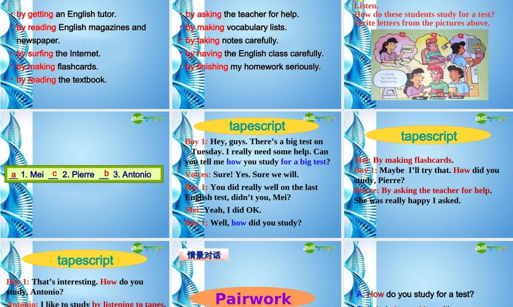 九年级英语上册 Unit 1 How do you study for a test课件 人教新目标版 课件