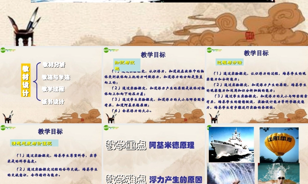 八年级物理下册 探究影响浮力大小的因素(二)课件 北师大版 课件