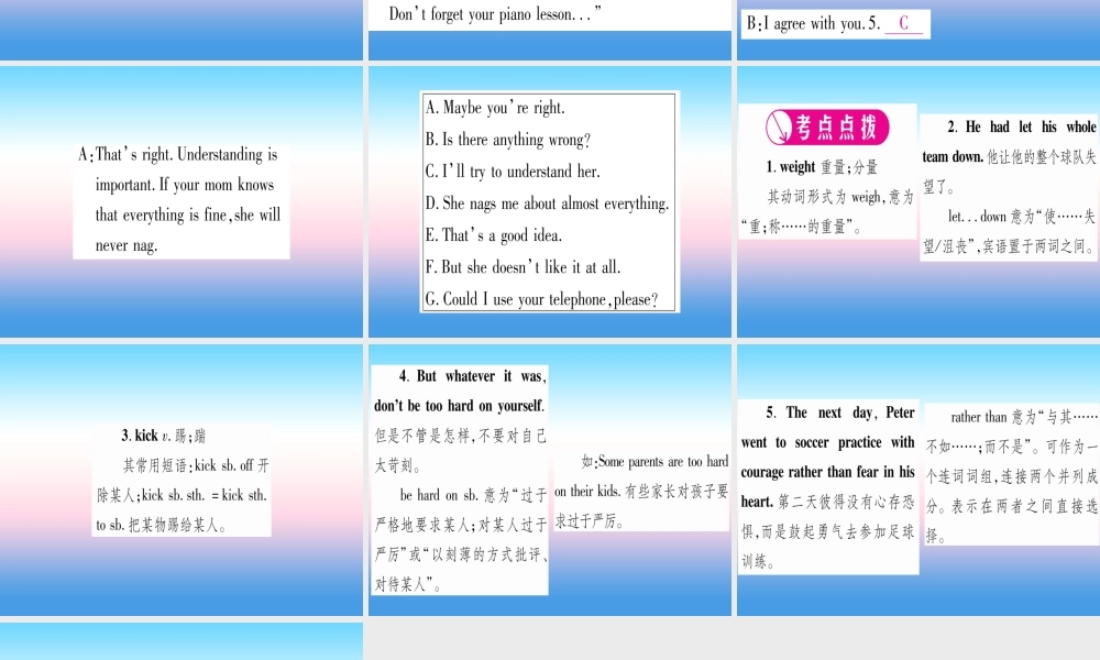 九年级英语全册 Unit 11 Sad movies make me cry(第4课时)Section B(2a 3b)课堂导练课件(含中考真题)(新版)人教新目标版 课件