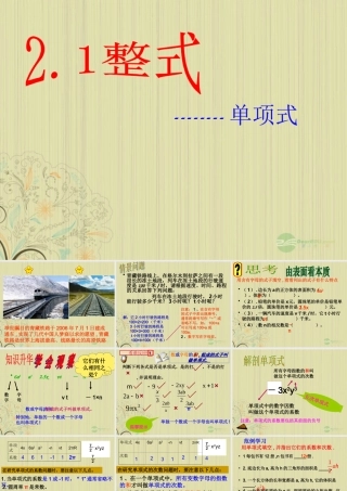 山东省东营市七年级数学(单项式)课件  人教新课标版 课件