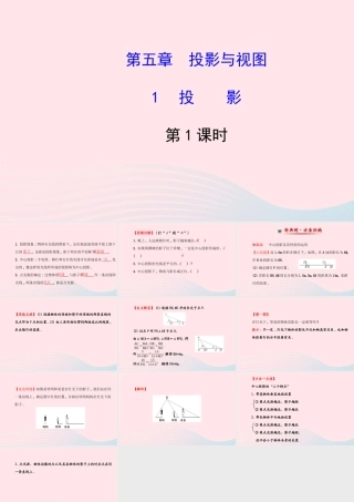 九年级数学上册 第五章 投影与视图 1投影(第1课时)习题课件 (新版)北师大版 课件