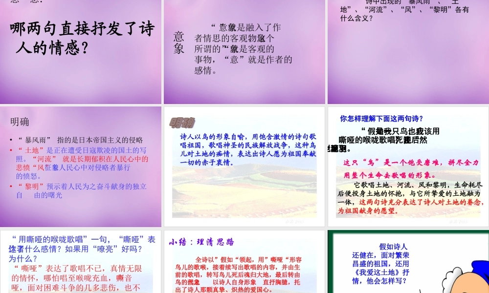 九年级语文下册 11 我爱这土地课件 新人教版 课件