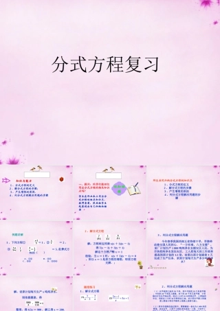 八年级数学上册 第51课时 分式方程复习课件 (新版)新人教版 课件