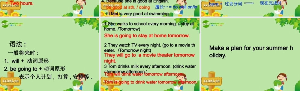 七年级英语下册 Unit 8 Li Ming Goes Home! L59_Today, Work__Tomorrow,Play!课件 冀教版 课件