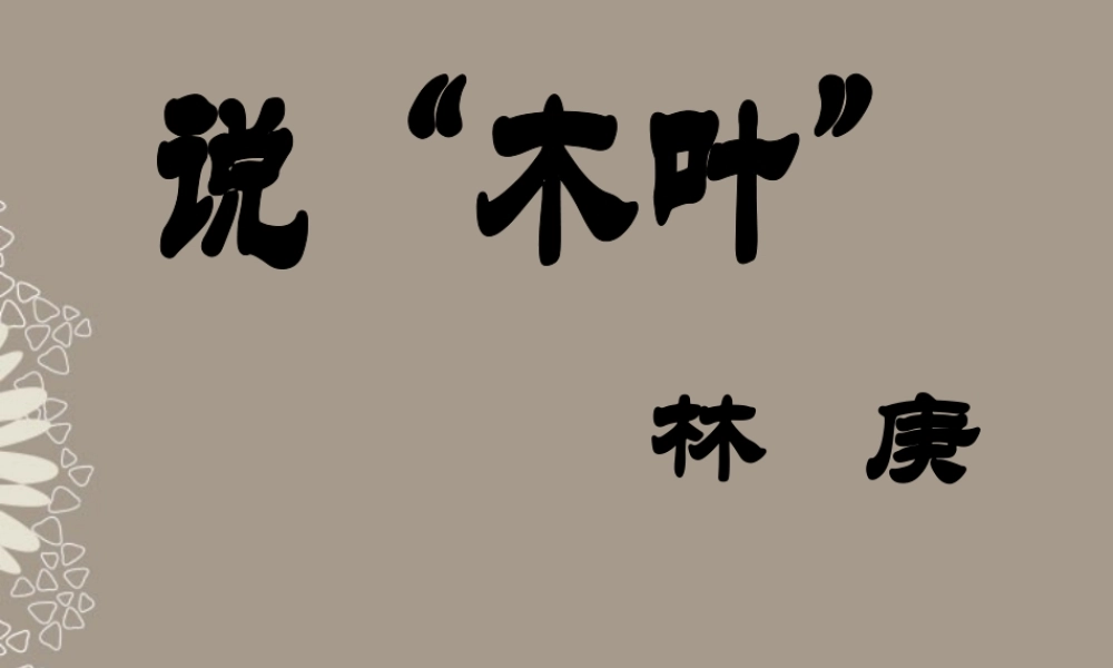 天津市高一语文(说木叶)课件