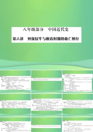中考历史复习 第六讲 列强侵华与晚清时期的救亡图存课件 岳麓版 课件