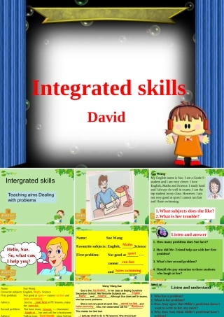 九年级英语9a Unit3Teenage problems intergrated skills 课件 牛津版 课件
