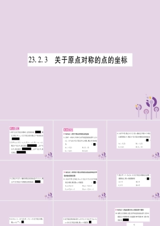 九年级数学上册 第二十三章 旋转 232 中心对称 2323 关于原点对称的点的坐标作业课件 (新版)新人教版 课件