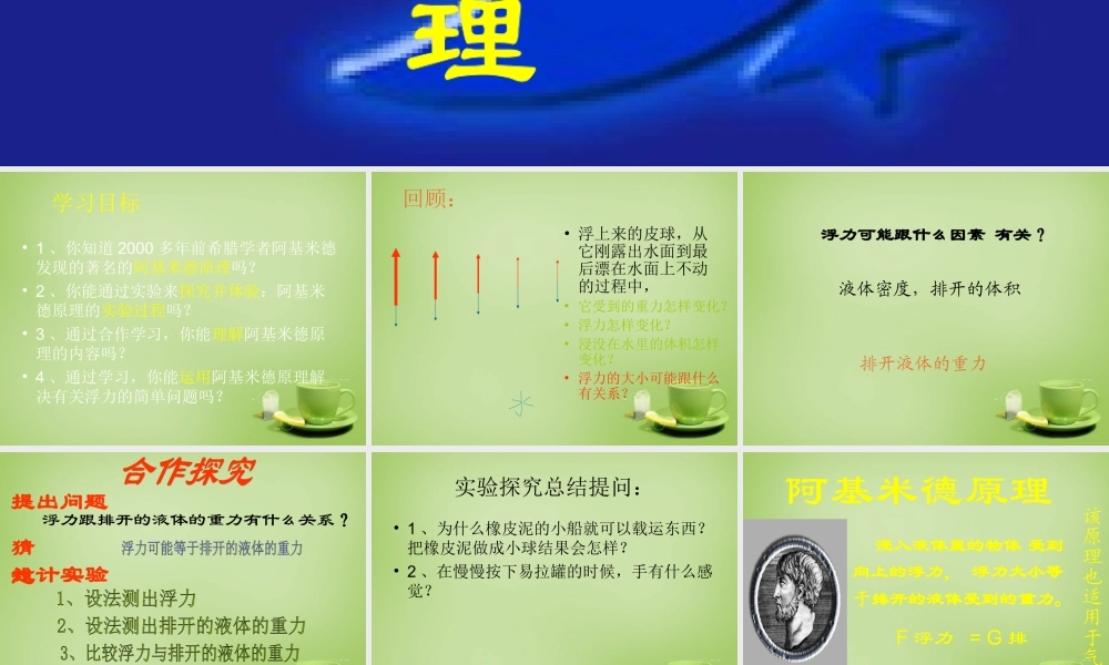八年级物理全册 9.2 阿基米德原理课件 (新版)沪科版 课件