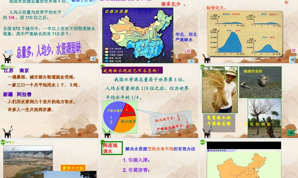 八年级地理上册 第三节水资源课件 湘教版 课件