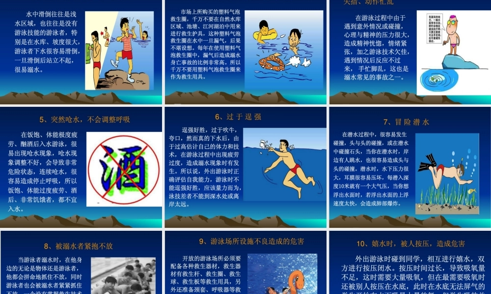 中学主题班会 安全教育类 防溺水课件
