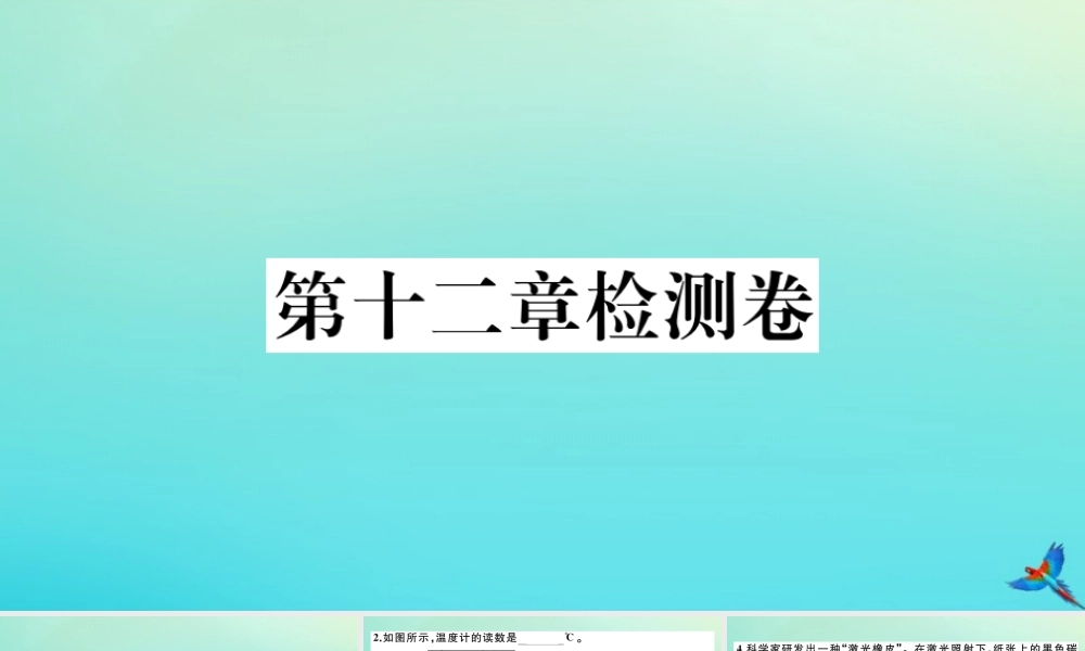 九年级物理全册 第十二章 温度与物态变化检测卷习题讲评课件 (新版)沪科版 课件