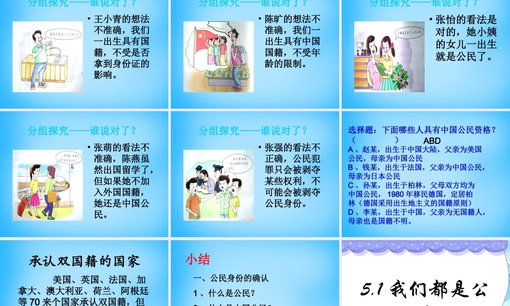 八年级政治下册 5.1 我们都是公民课件 粤教版 课件