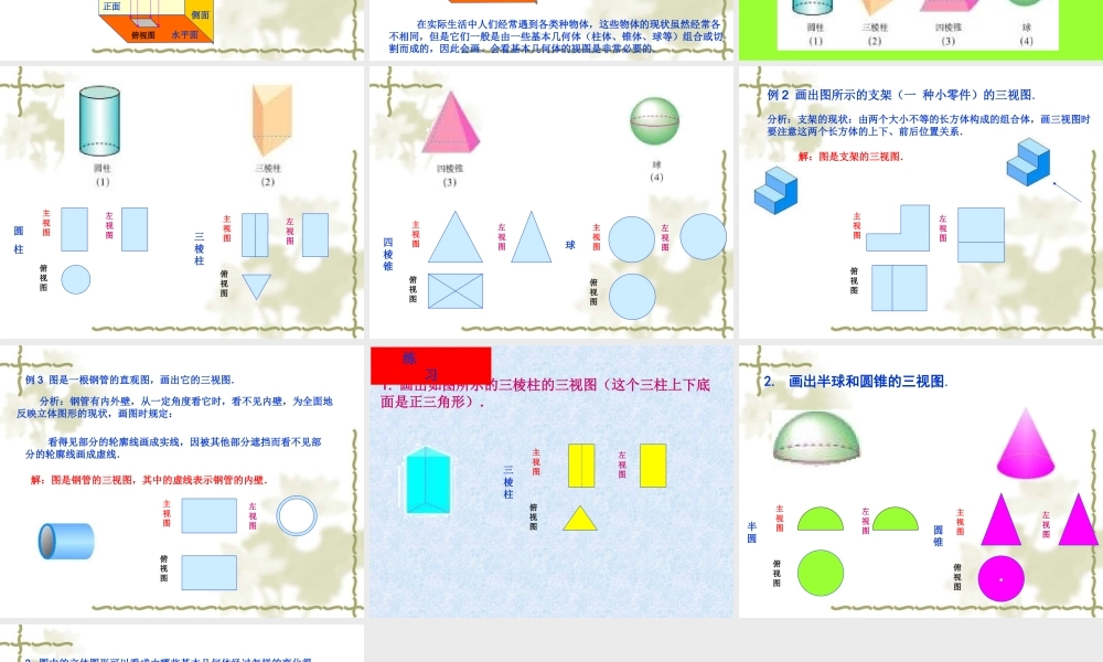 九年级数学下册 292三视图第1课时精品课件 人教新课标版 课件