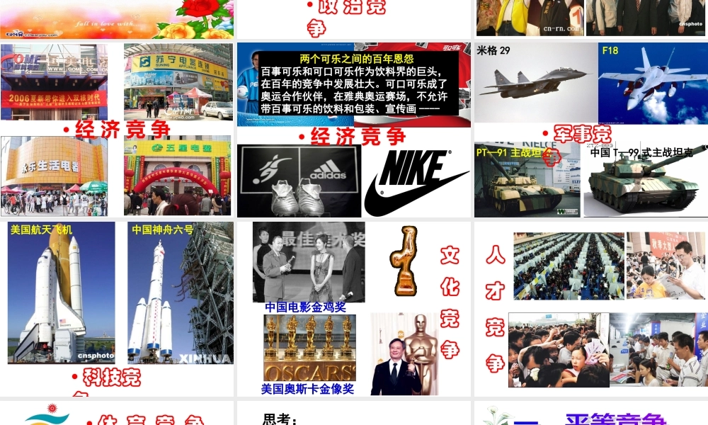 八年级政治上第八课第一框(竞争？合作？)课件人教版 课件