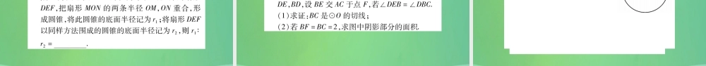 中考数学复习 第一轮 考点系统复习 第6章 圆 第3节 与圆有关的计算习题课件