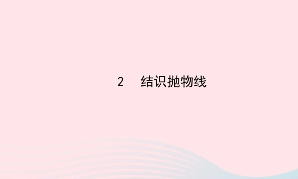 九年级数学下册 第二章二次函数 2 结识抛物线习题课件 北师大版 课件