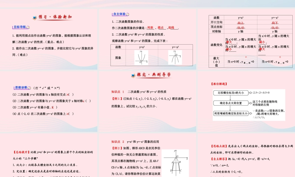 九年级数学下册 第二章二次函数 2 结识抛物线习题课件 北师大版 课件