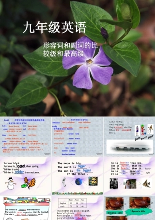 九年级英语形容词和副词的比较级和最高级课件