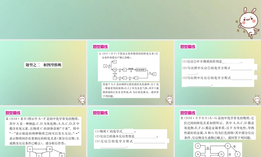 中考化学复习 题型复习(二)推断题 题型之二 框图形推断课件