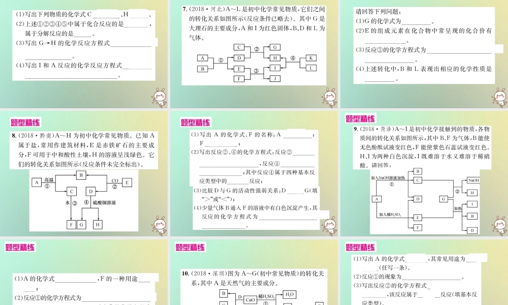 中考化学复习 题型复习(二)推断题 题型之二 框图形推断课件