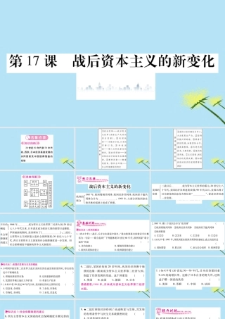 九年级历史下册 第五单元 冷战和美苏对峙的世界 第17课 战后资本主义的新变化习题课件 新人教版 课件