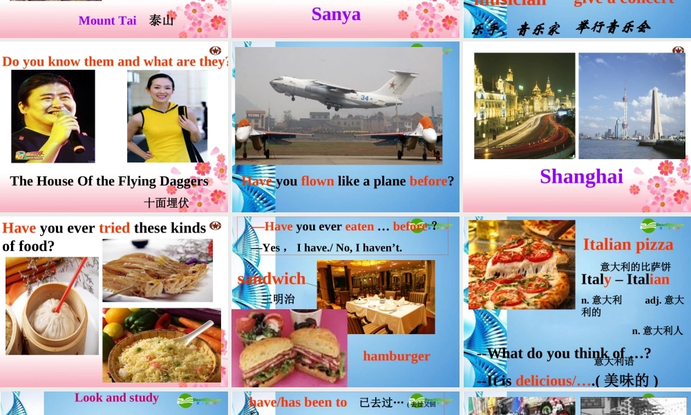 八年级英语上册 Module 2 Unit 2 Wei Ming has been all over China by plane课件 外研版 课件