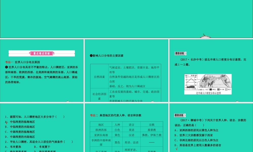 中考地理复习 六上 第四 五章课件 鲁教版 课件