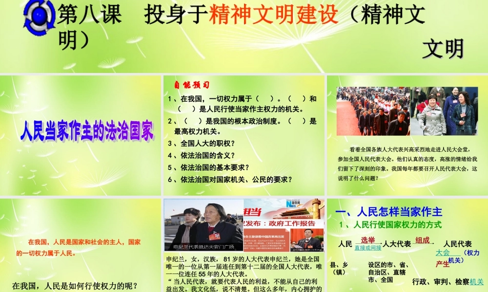 九年级政治全册 361 人民当家作主的法治国家课件 新人教版 课件