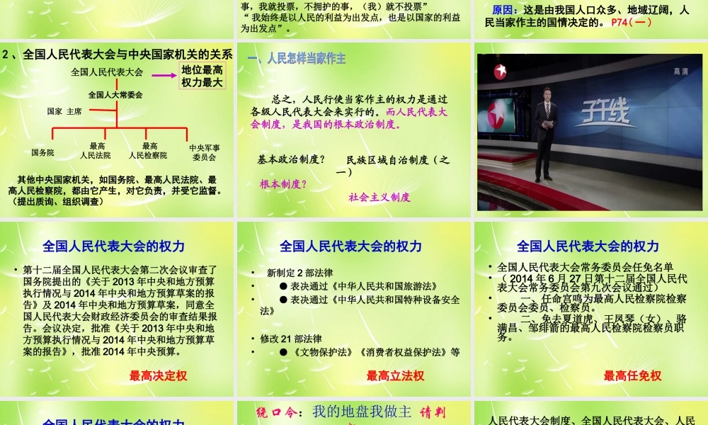 九年级政治全册 361 人民当家作主的法治国家课件 新人教版 课件