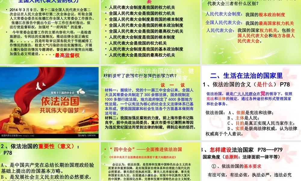 九年级政治全册 361 人民当家作主的法治国家课件 新人教版 课件
