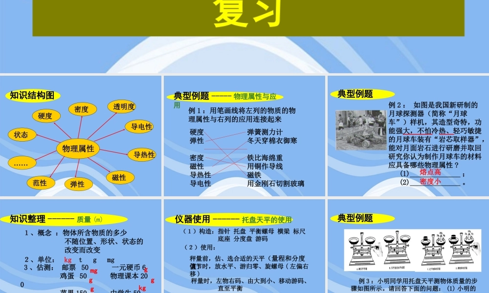 八年级物理下册 第六章 物质的物理属性课件 苏科版 课件